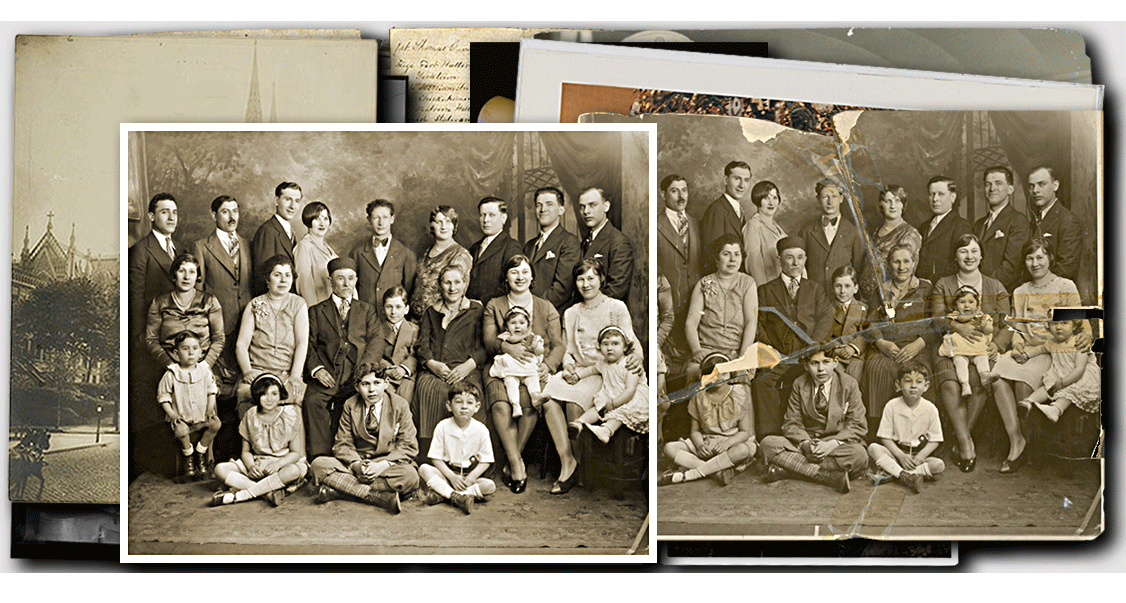 Restoration of a torn photograph by Preserve Your Past New York