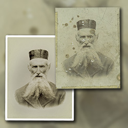 Cleaning and restoring a 19th century photograph of a Rabbi